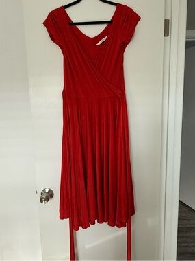 Diane von Furstenberg Red Wrap Dress – Size 10